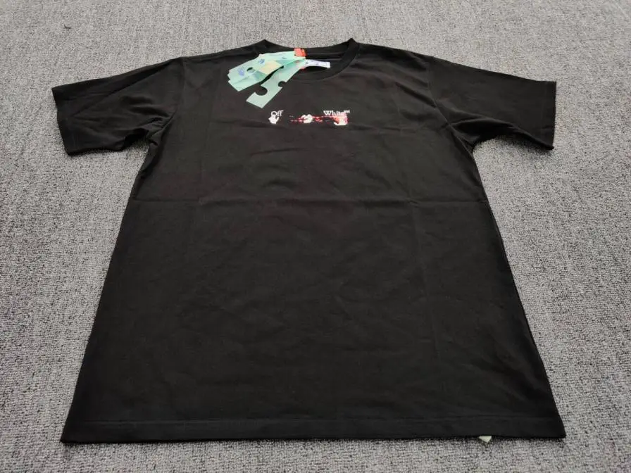 OFF WHITE Graffiti Tape Arrow Short Sleeve Tee Black