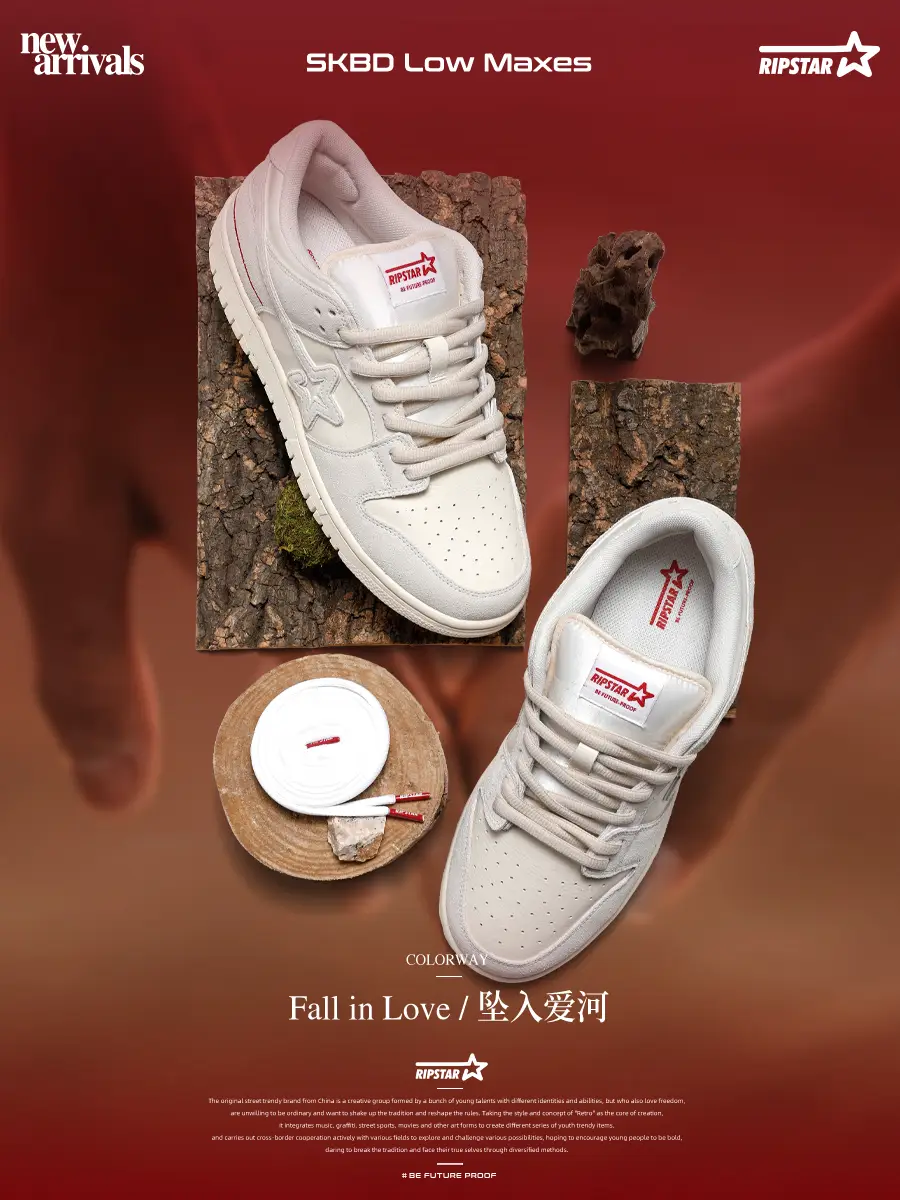 [Sfalling in Love] Ripstar/Ripstar Retro Sneakers 2024 New arrival Couple Casual Low-Top Trendy Shoes