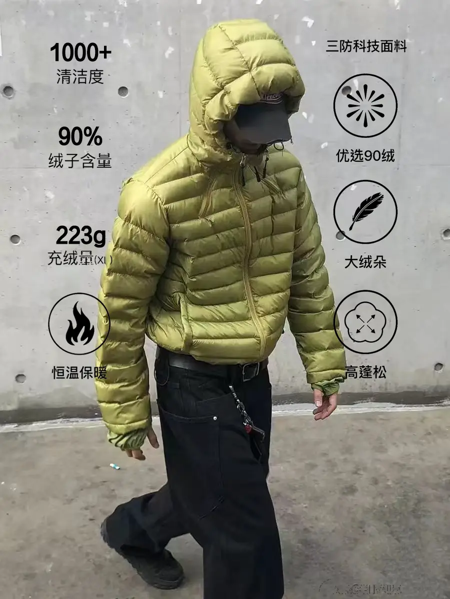 FROM THE STREET FROM STREET outdoor ribs Down jacket lightweight 90 white duck down hooded Outwear men