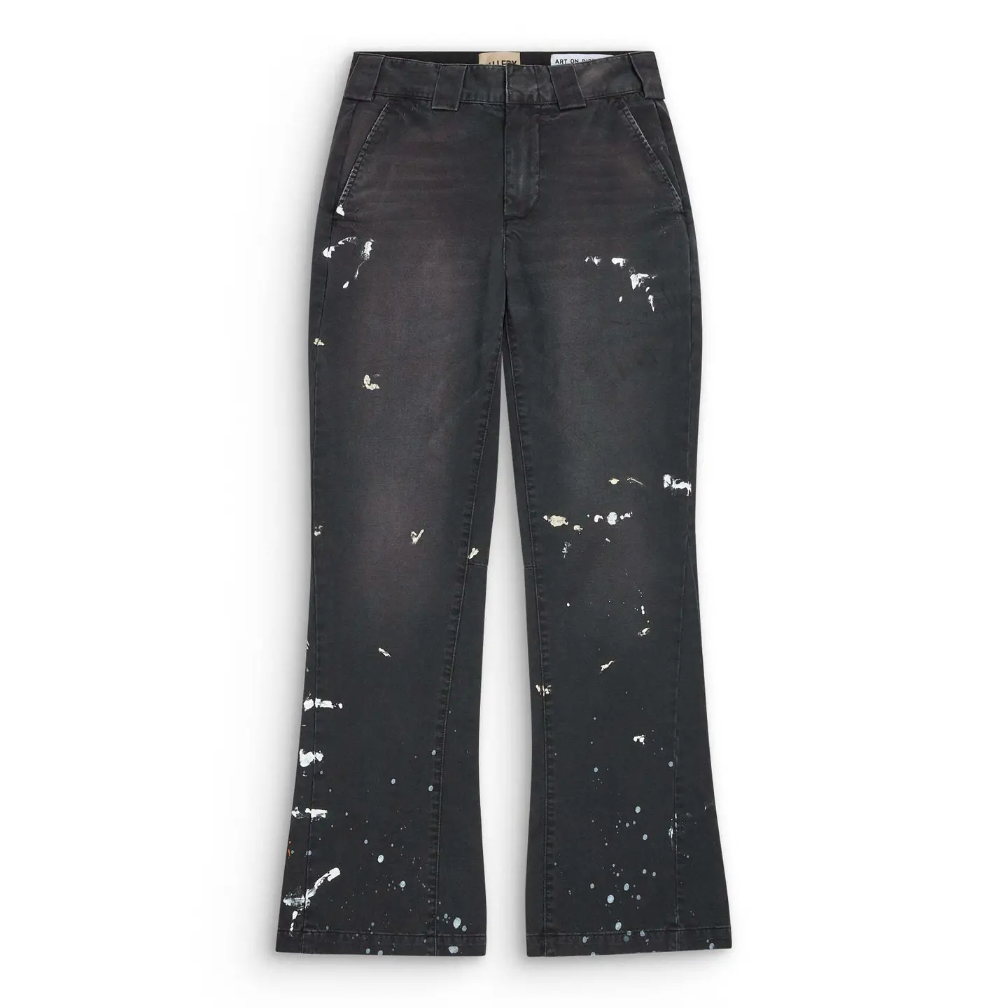 High version Gallery Dept new ink splash washed black micro denim jeans versatile pants for men and women