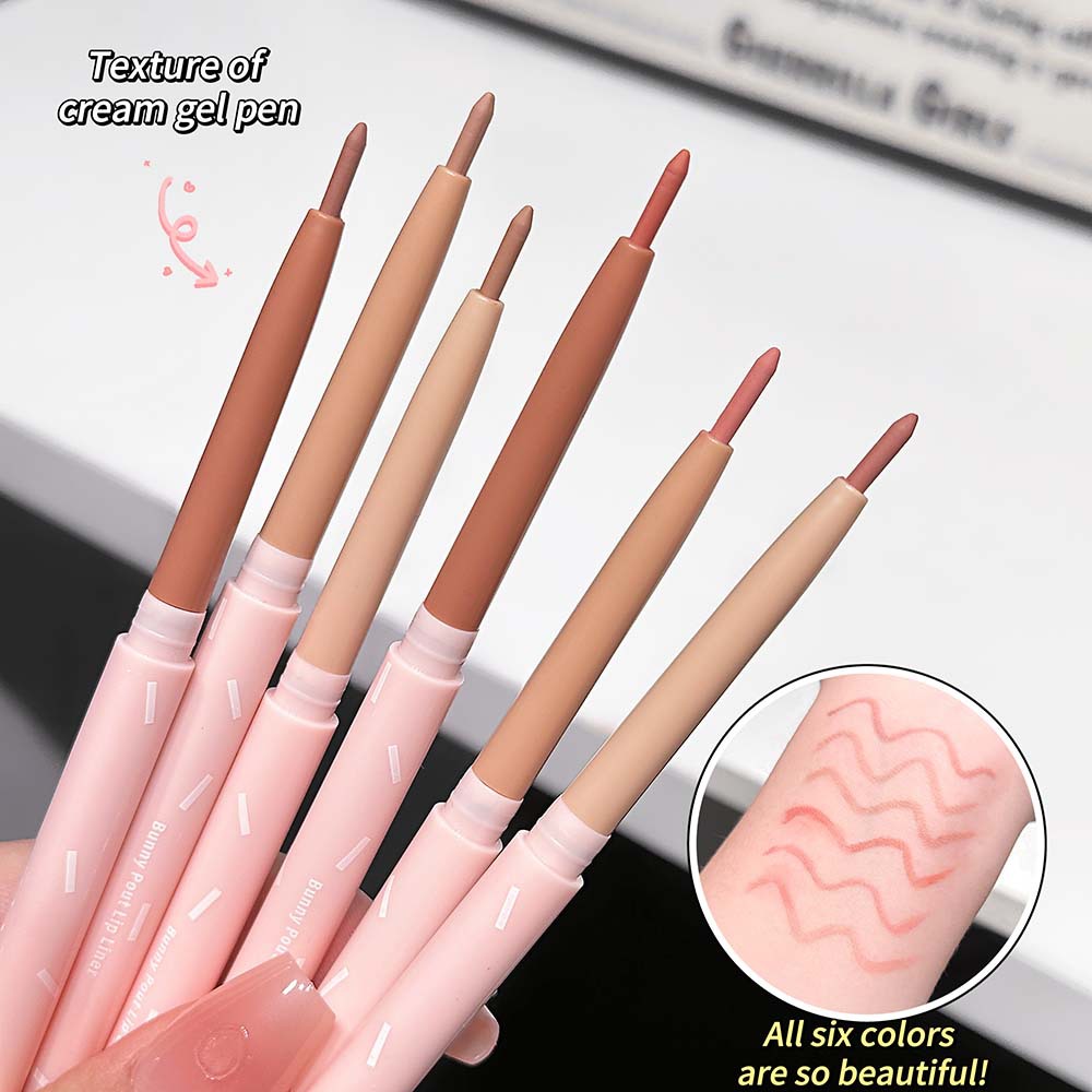 Cross-Border Greatangel Cute Bunny Lip Liner Pen for a Single Stroke to Create a Three-Dimensional, Long-Lasting, Delicate, Silky Finish for Student Makeup