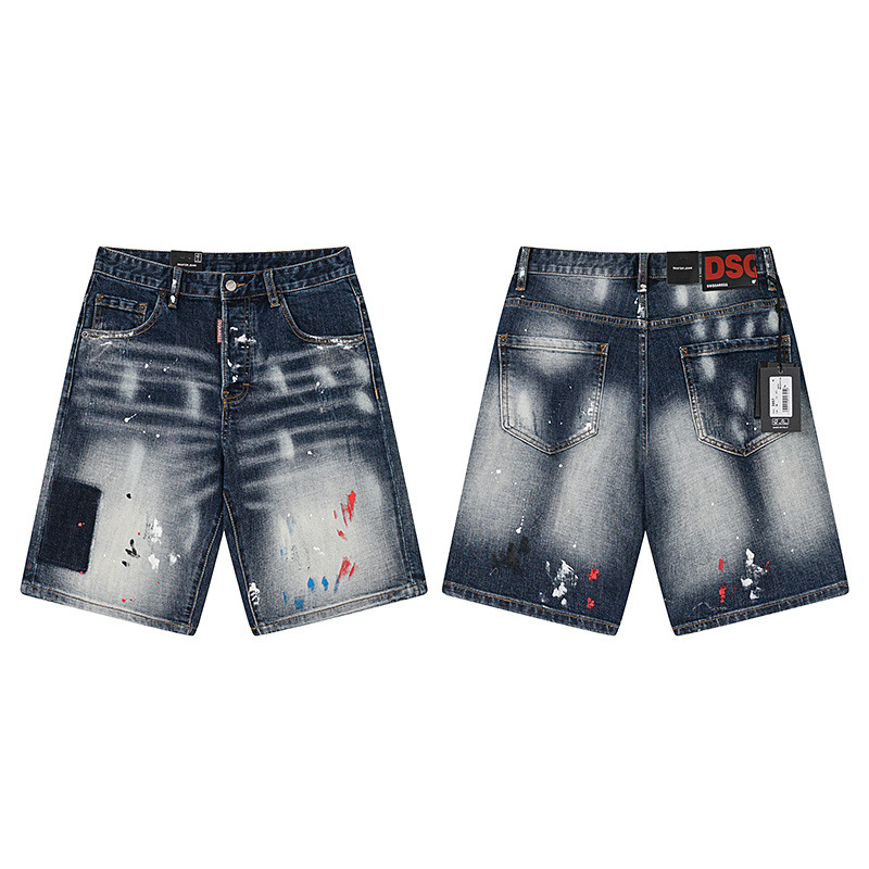 Cross-Border Trendy Brand Foreign Trade Dsquared2 Jeans American Trendy Brand European and American Style Washed Vintage Patchwork Men's Fashion