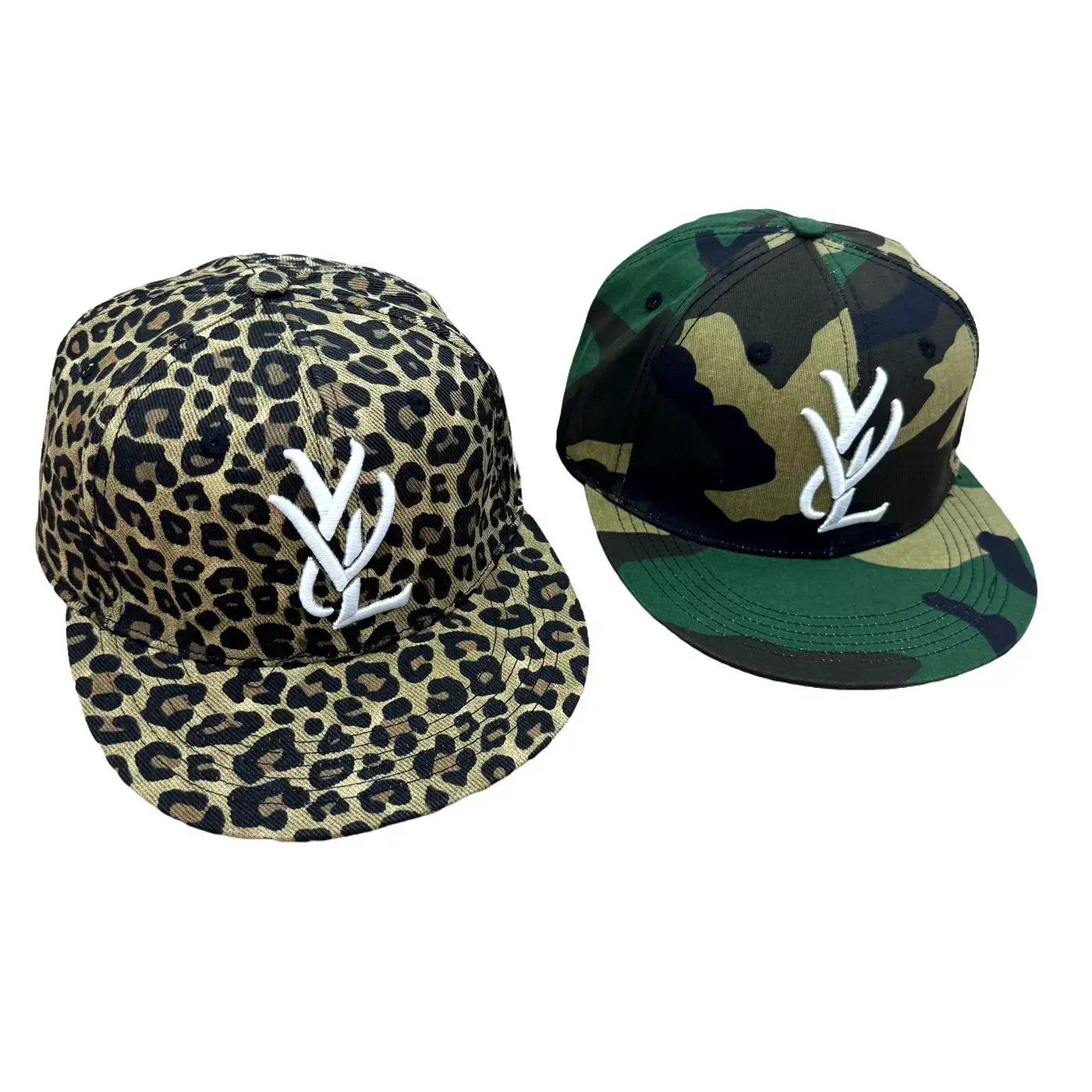 Playboi Carti Opium Yvl Camo Fitted Hat Baseball Cap Flat Brim Hat Leopard Print Camouflage