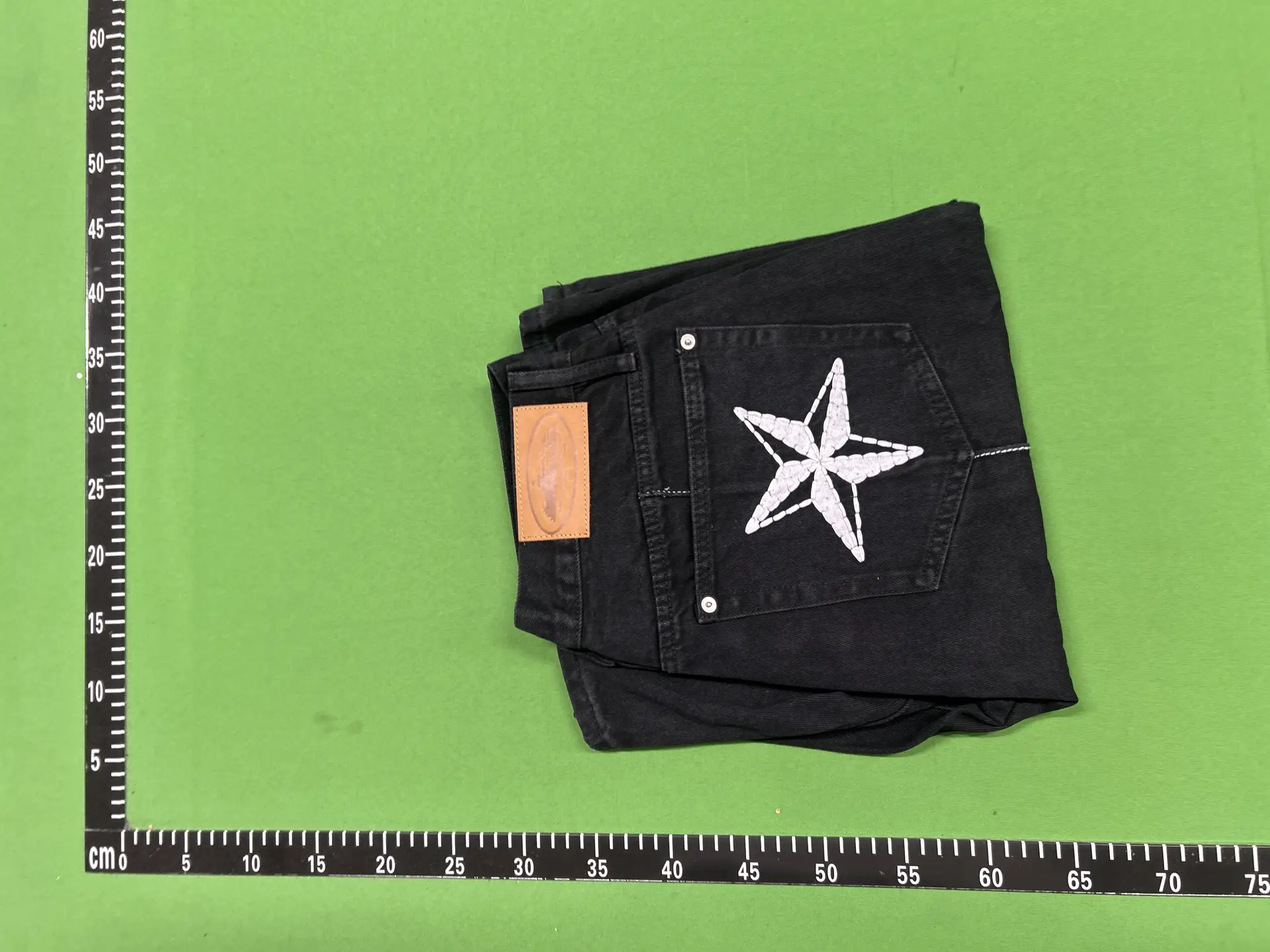 Black Jeans with White Star Embroidery
