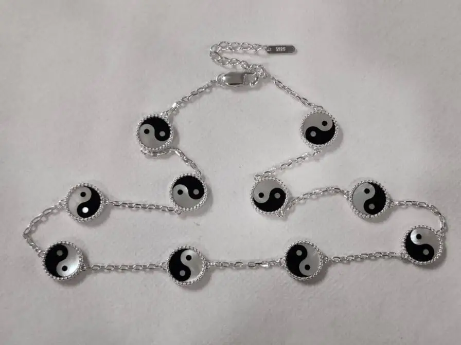 SSOURCE Taichi Tai Chi Necklace White Beicai Stitching Design Rap China-Chic Necklace Simple Versatile