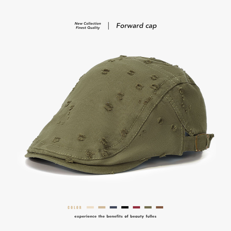 New Style Summer Sunshade Sun Protection Perforated Flat Cap Korean Version Versatile Unisex Beret Trendy