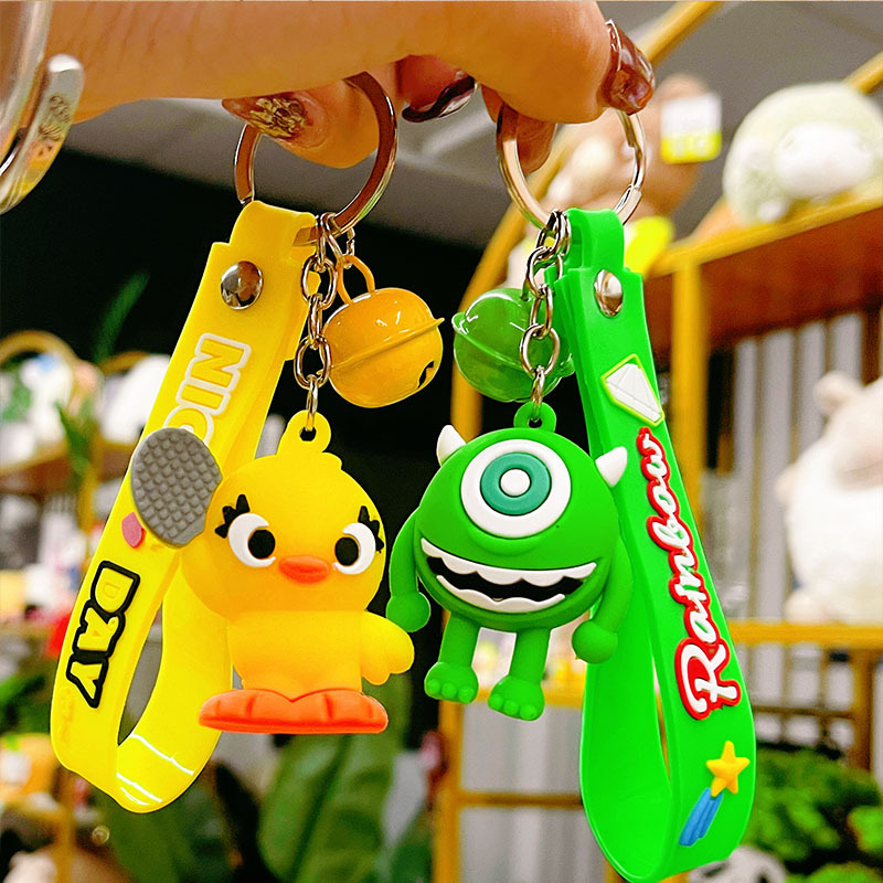 New Cartoon Anime Toy Story Keychain Mixed Style Trendy Toy Figurine Pendant Three-Eyed Alien Promotional Keychain