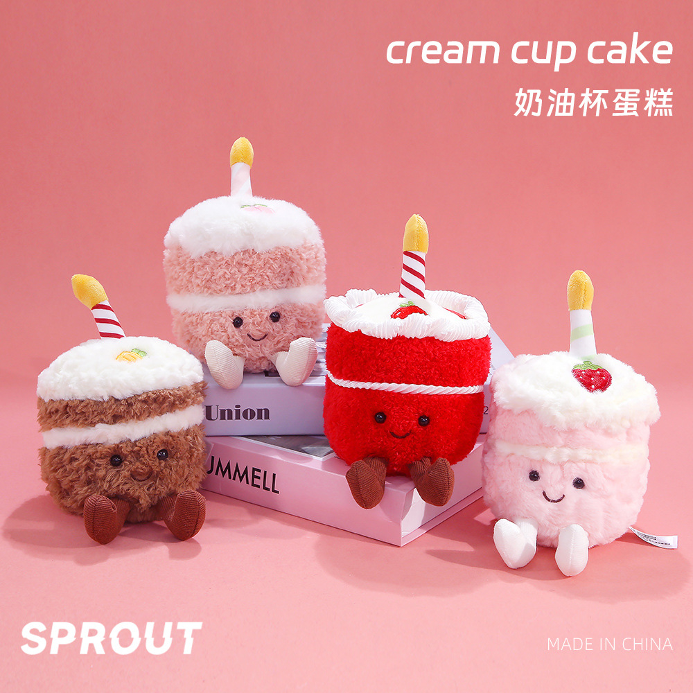 Cute Dessert Birthday Cake Super Adorable Ins Plush Toy Baby Comfort Toy Internet Celebrity Doll Gift Wholesale