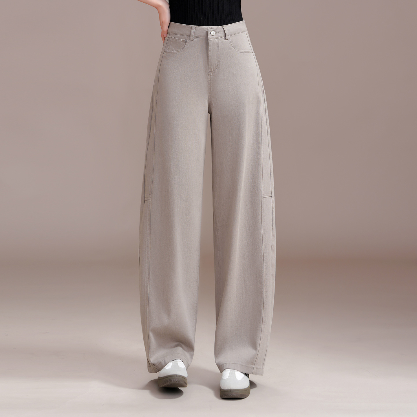High-Waisted Slimming Wide-Leg Curved Jeans for Women, 2026 Summer New Style, Casual Simple Versatile Banana Pants