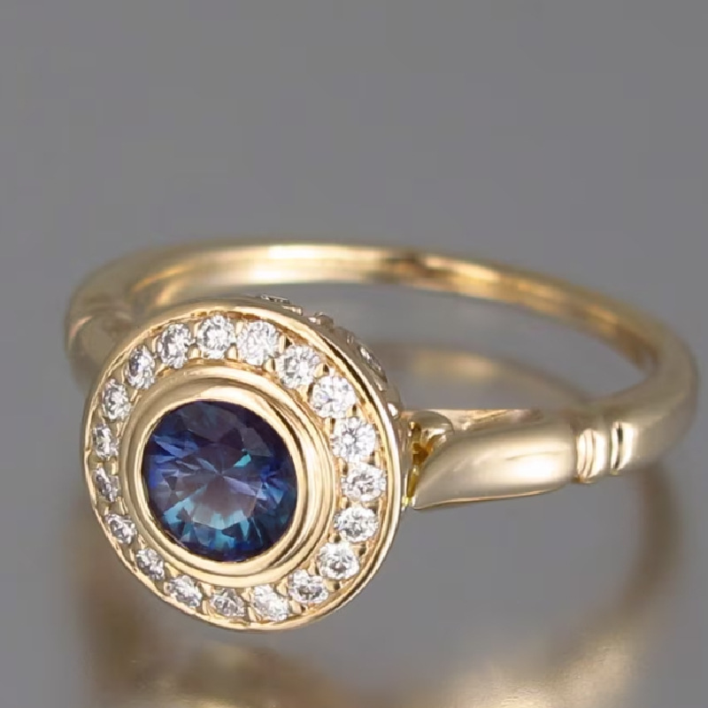 Europe and the United States cross-border hot zircon ring female niche design double diamond ring fashion net red food finger ring wholesale