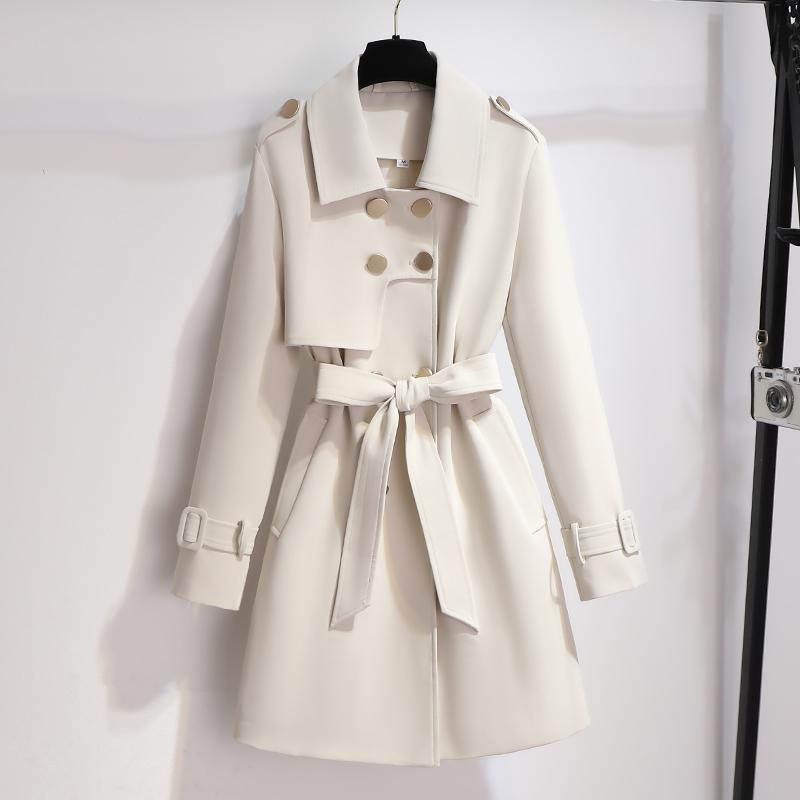 Windbreaker Coat Women's Spring and Autumn New Korean Style Elegant Mid-length British Style Coat