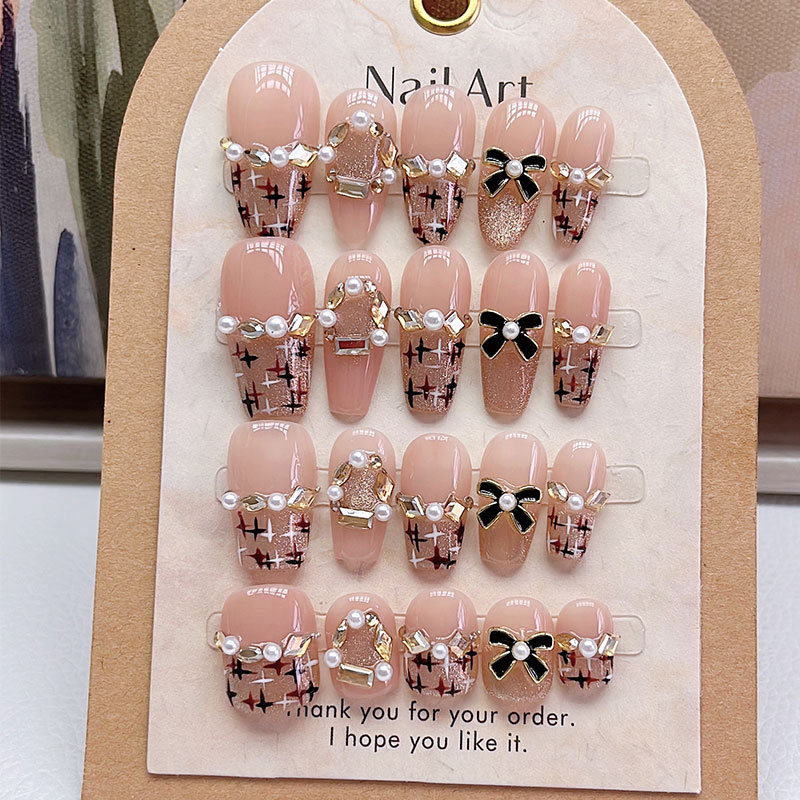 【Little Chanel Style】Gentle, Exquisite, High-End Manicure, Purely Handmade Wearable Nails, Nude Color, Brightening, Versatile Wholesale