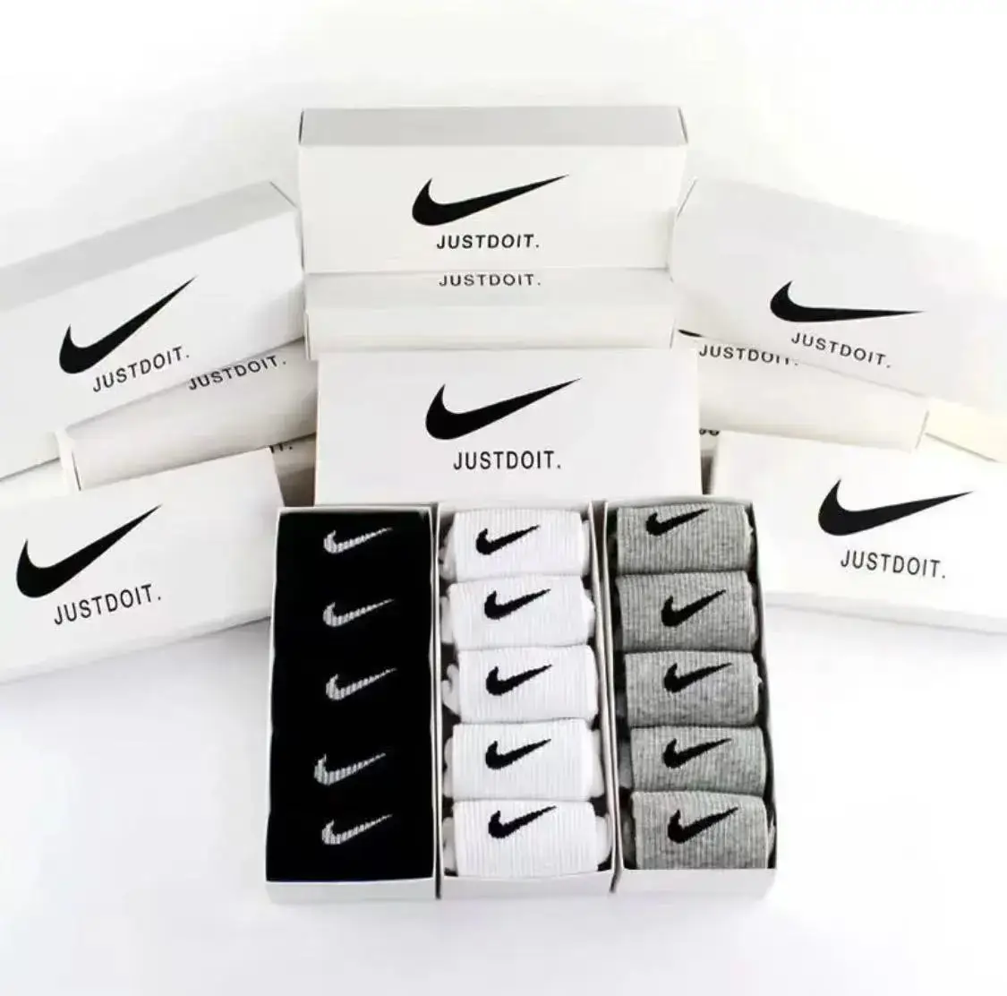 Nike Socks 3 Pack Black White Grey