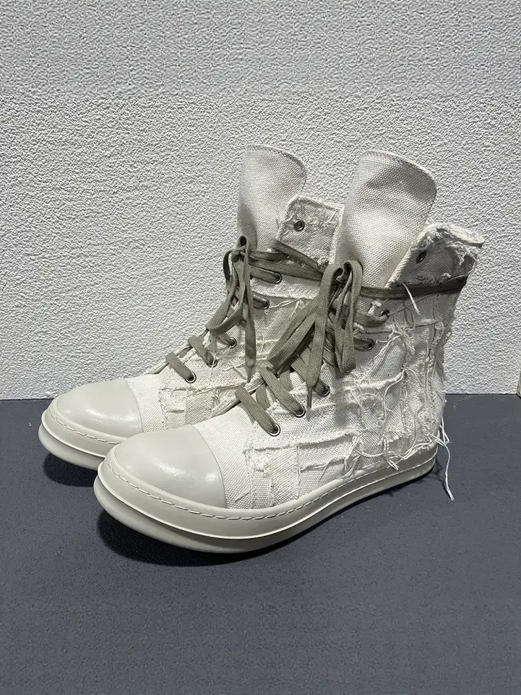 Ro New Tassel Beggar Canvas High-Top European and American Trbottomy Shoes Four-Season Sports Breathable Thick-Soled Couples Large Size Men's and Women's Shoes