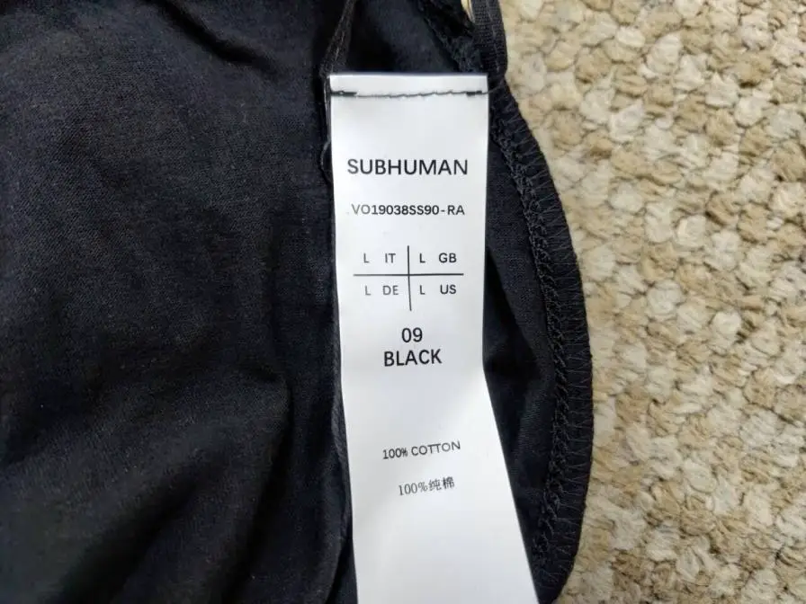 SUBHUMAN VO19038SS90-RA Black T-shirt