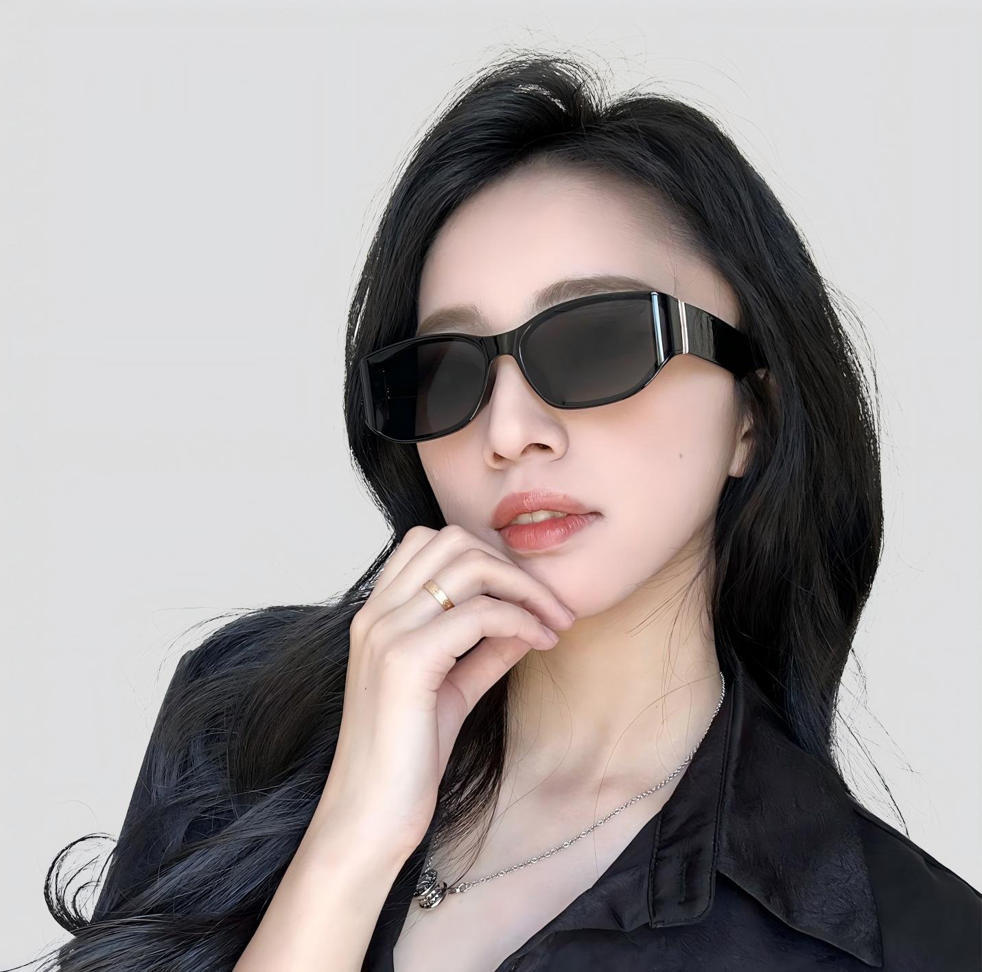 Fashionable Curved Cat-Eye Sunglasses, Casual Anti-Uv Sunglasses, Same Style for Men and Women, High-End Sunglasses