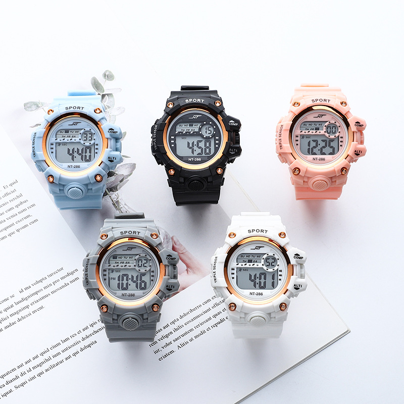 Taily Electronic Exam Watch for Students and Children, Digital Display, Large Dial, Colorful Night Light, Stopwatch, Alarm Clock