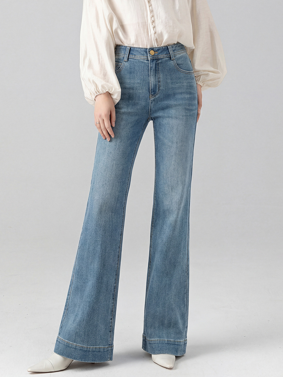 Xingge Tencel American-Style Flared Jeans for Women 2026 New Spring Petite Bootcut Pants Retro Stretch