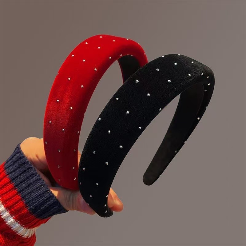 High-End Minimalist Style Hairband for Women, Versatile Headwear with Starry Pattern, Casual Velvet Hairpin, Korean Style Hair Clip