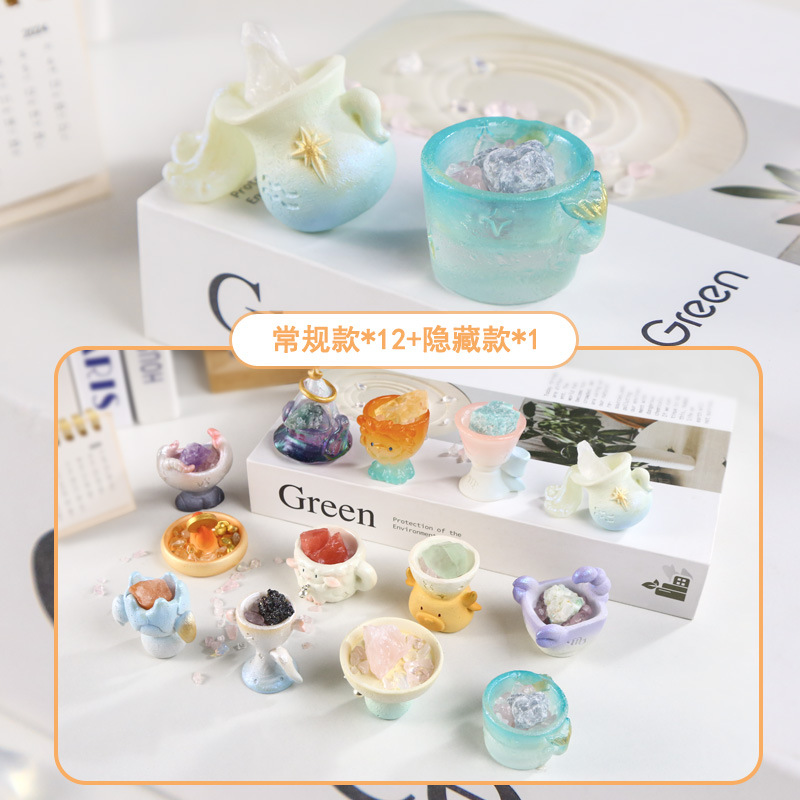 Internet Celebrity Twelve Constellations Pal Crystal Blind Box Ornaments Natural Crystal Stone Office Decompression Ornaments Birthday Gifts