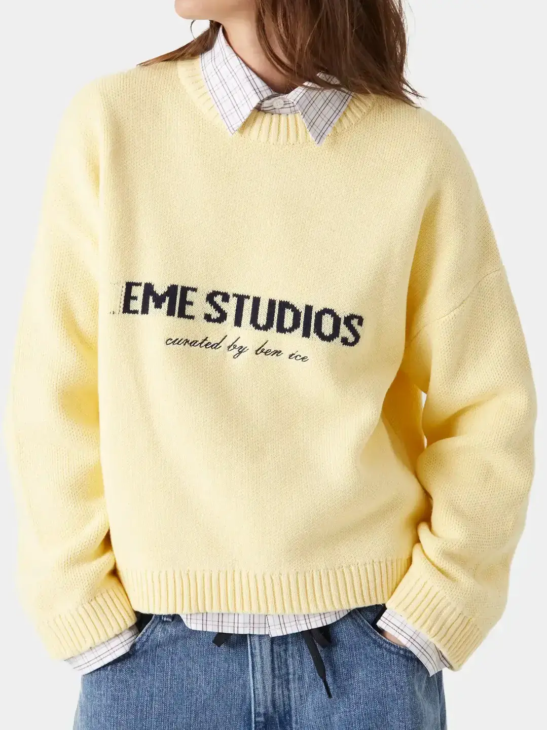 Cross-Border European and American Loose Retro Knitted Round Neck Fashion Lazy Style Pullover Casual Versatile Letter Embroidered Long Sleeves