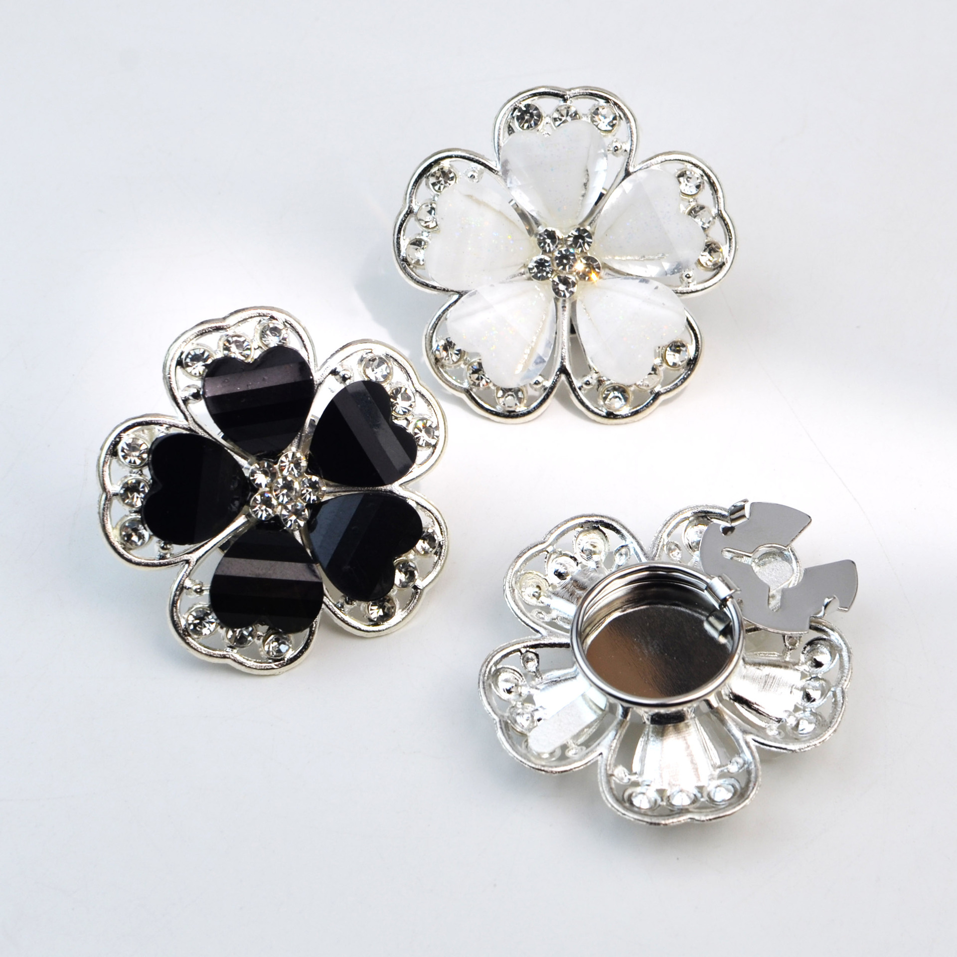 Button Cover Shirt Button Bright Metal Brooch Button Pearl Flower Rhinestone Cufflinks Turtle Button Set Buckle Clip Buckle