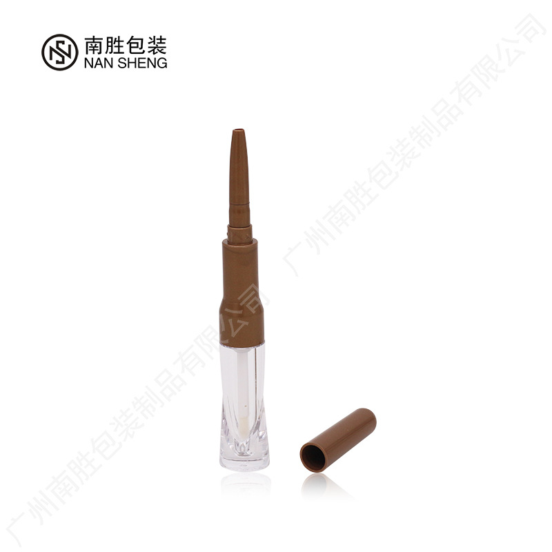 New Double-Ended Lip Gloss Tube, Makeup Tattoo Lip Liner Packaging Material, Lip Glaze Empty Tube, Eyeliner Gel Pen Two-In-One