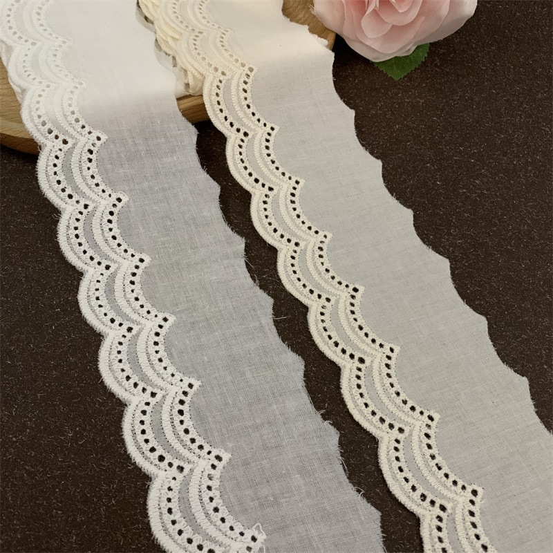 Casual Perforated Cut Out Cotton Embroider Lace Kidsren's Clothing Women's Dress Cuffs Skirt Lace Accessories Width 6cm