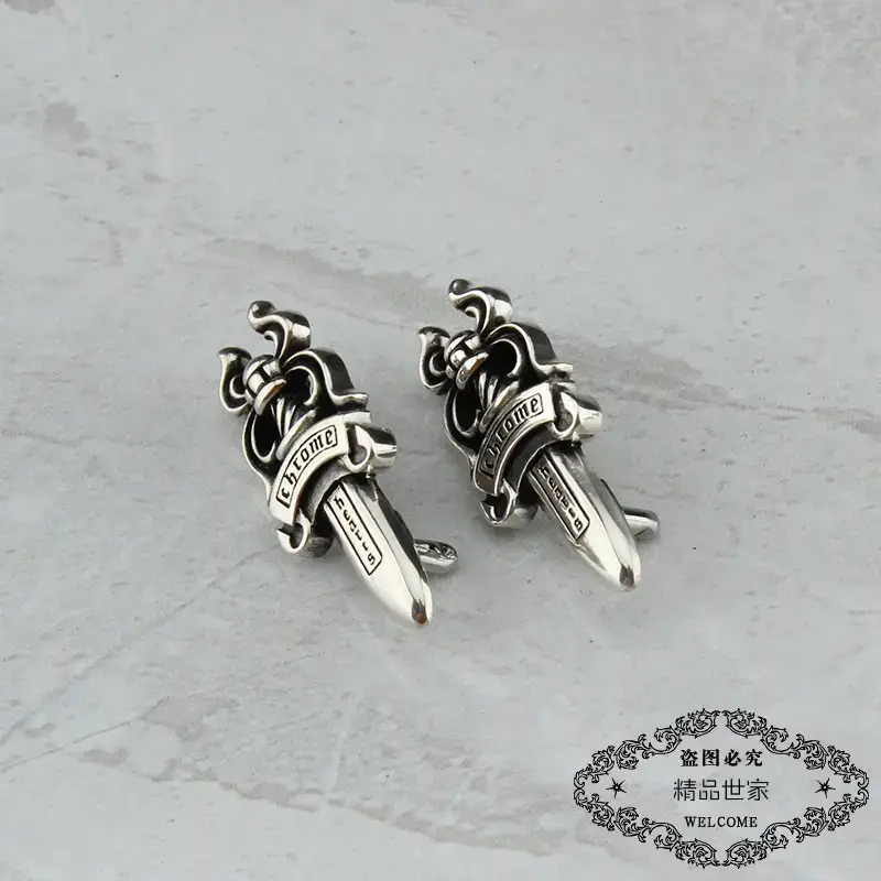S925 Sterling Silver Ch Shoe Eyelet Belt Eyelet Eyelet Eyelet Eyelet Buckle Horseshoe Logo Brand DIY Shoe Accessories