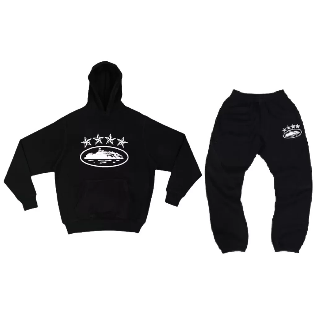 Corteiz Devil Island Trend Street Loose Sweat Set American Hip -Hop Skateboarding Casual Jacket Corps
