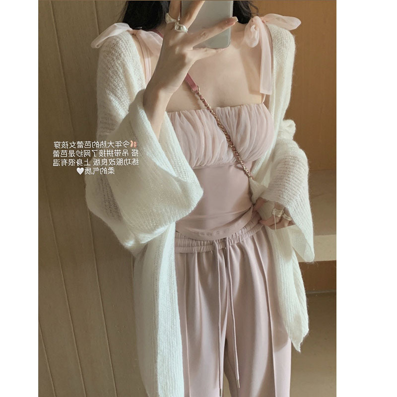 Soft and Fluffy Merino Wool Knit Cardigan for Women, 2026 Spring/Summer, Lazy Style, Gentle Temperament, Loose Long-Sleeve Top
