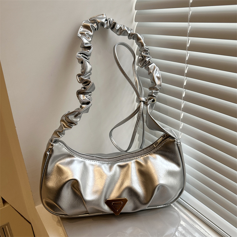 Spring and Summer Retro Pleated Bow Cloud Bag High-End Armpit Bag Women's 2025 New Single Shoulder Crossbody Bag