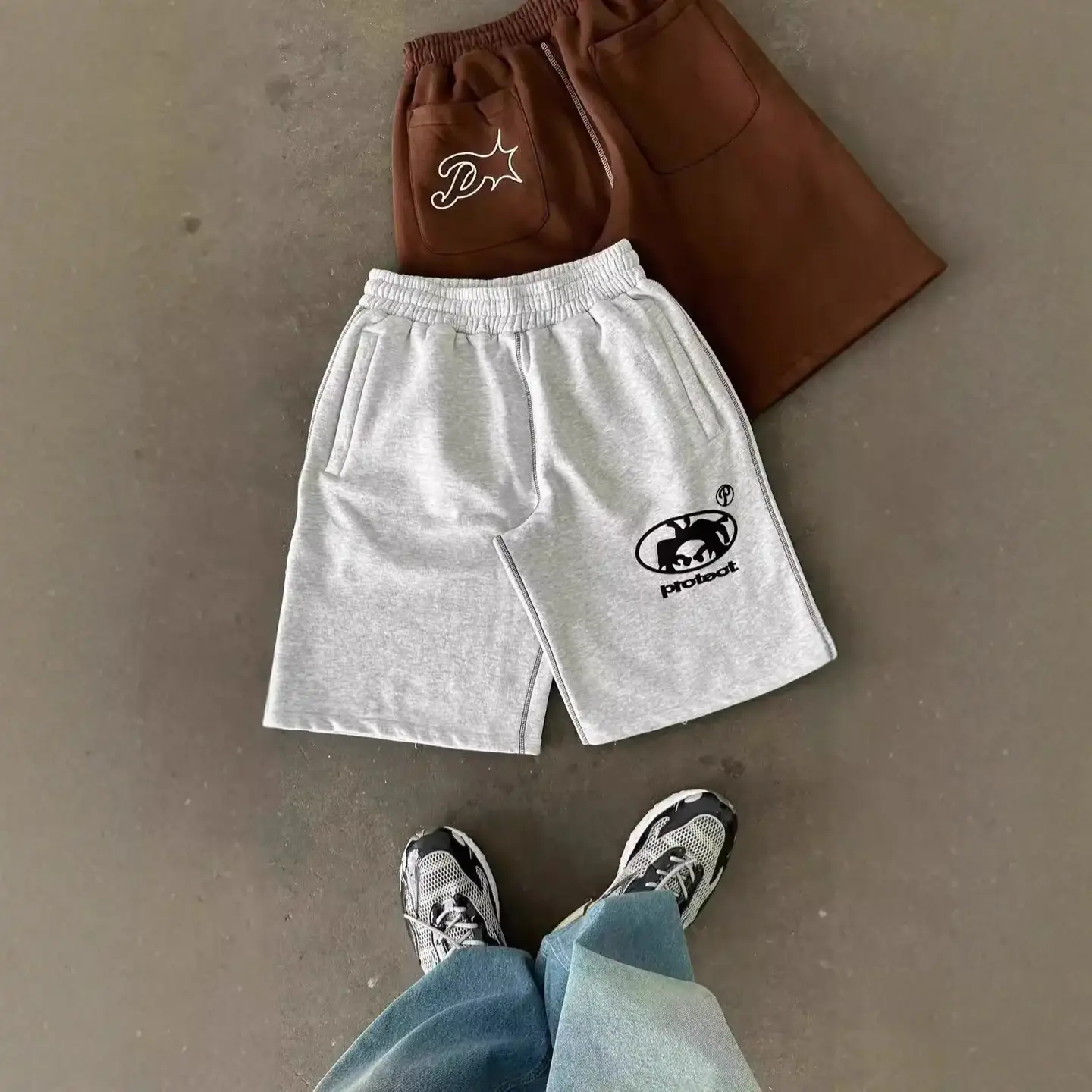 Foreign Trade 2025 European and American Trendy Brand Printed Loose Shorts Hip-Hop Street Wear Men's Casual Sports Versatile Shorts Wholesale