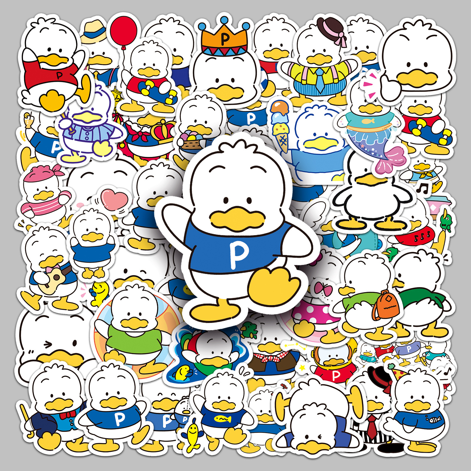 50 pieces of Baker duck Sanrio stickers Pekkle cartoon animal duck waterproof decorative phone case stationery stickers