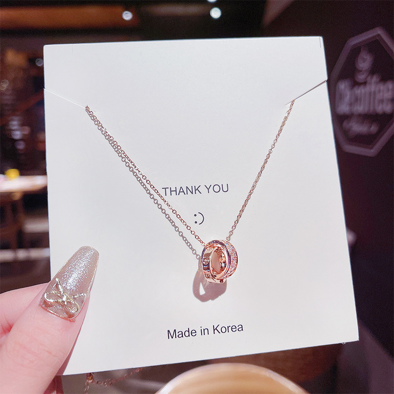 Korean Style Fashion Interlocking Necklace for Women, Simple Elegant, Douyin Popular Clavicle Chain, Women's Snake Bone Chain, Titanium Steel Jewelry