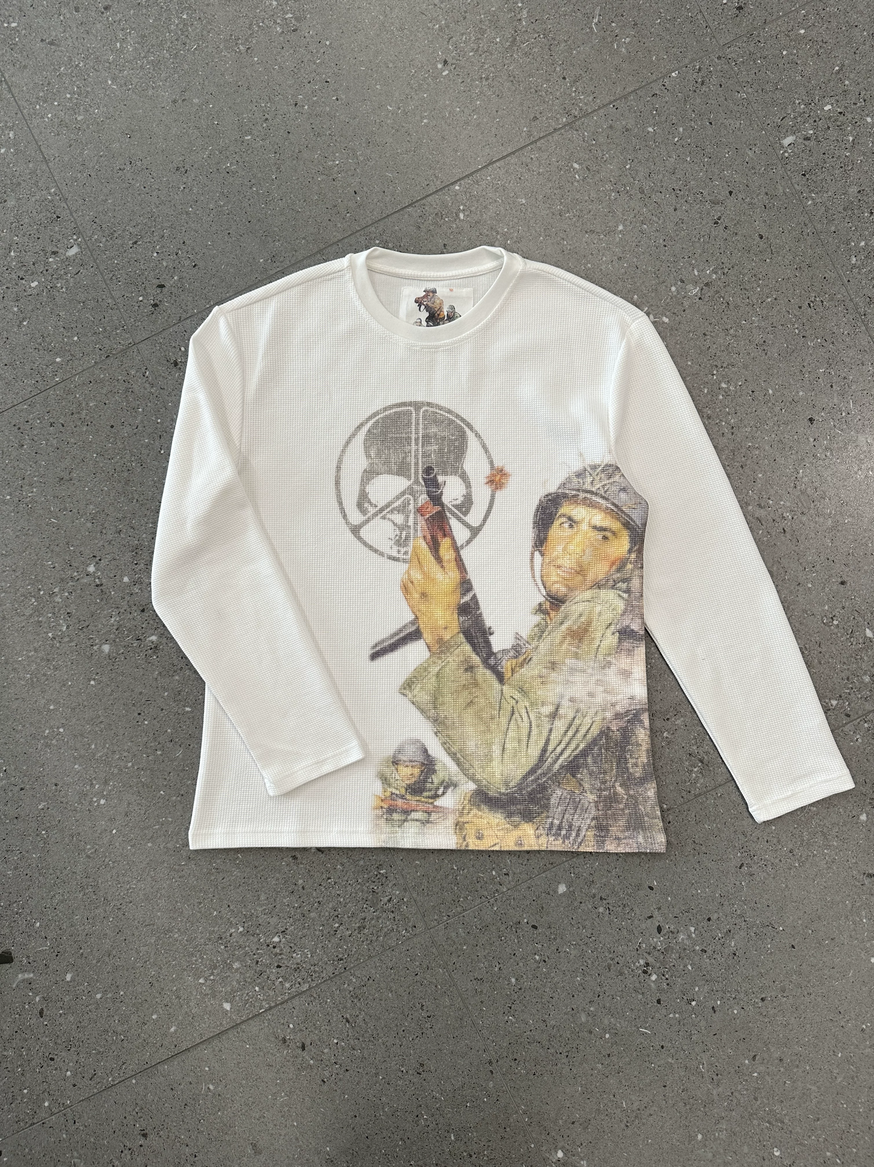 Pw018 Waffle Knit Soldier Long Sleeve Foto QC de TAOBAO na Qualit.ly