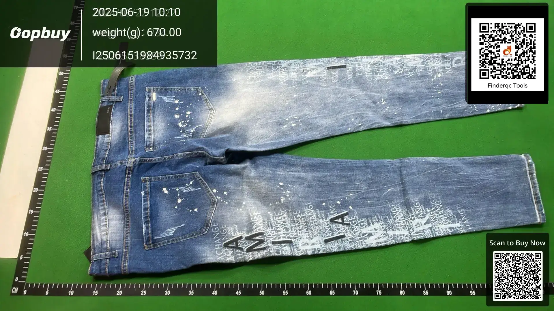 2024 cross-border supply AMIRI foreign trade European and American brand blue letter printing embroidery feet men's jeans