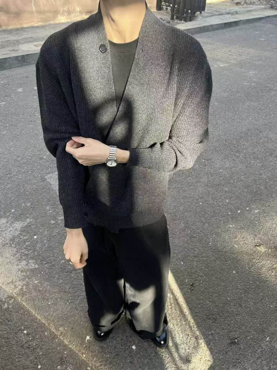 Trendy Brand Robe Wool Cardigan Sweater for Men and Women, Autumn and Winter Old Money Style Top, Lazy Style Knitted Long-Sleeve Jacket
