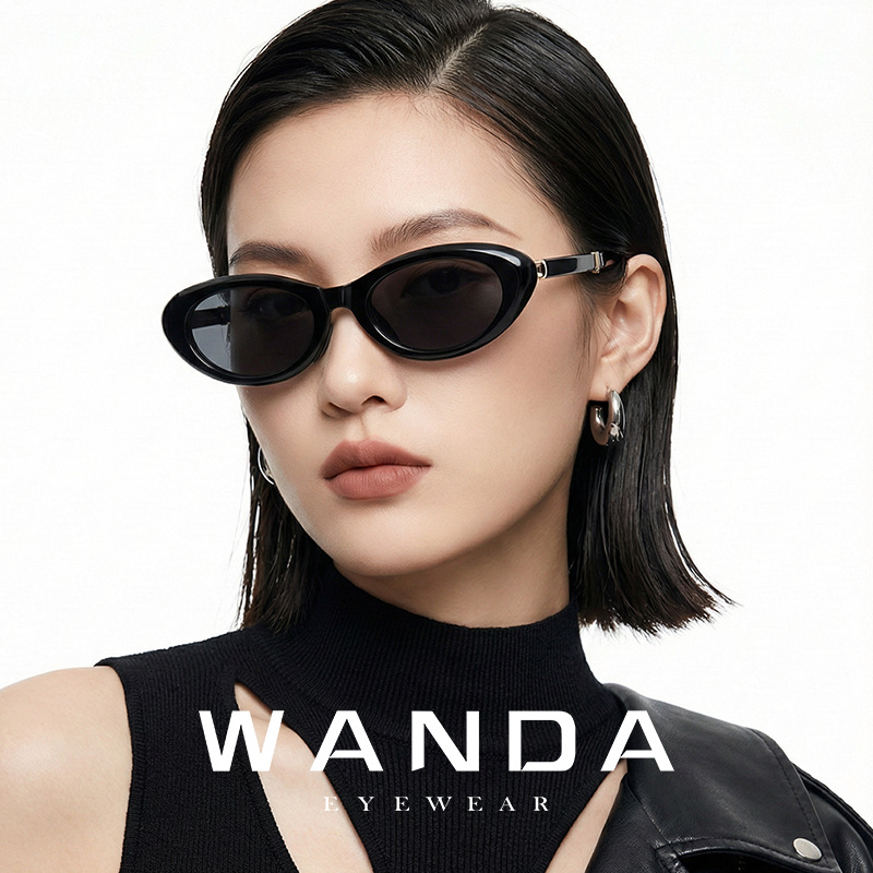 New Fashionable Folding Cat-Eye Polarized Sunglasses S24104 Metal Tr Hinge Silicone Nose Pads Sunglasses for Women