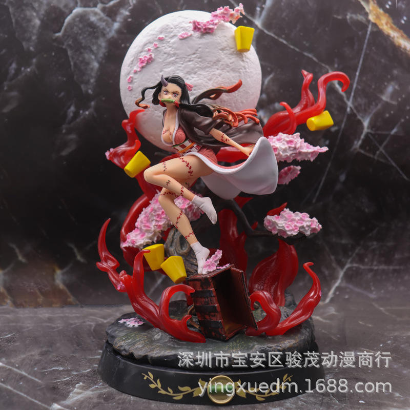 High-Quality Version of Demon Slayer: Kimetsu No Yaiba Gk Demonstration Blood Nezuko Non-Luminous Figure Model Ornaments Peripheral Animation