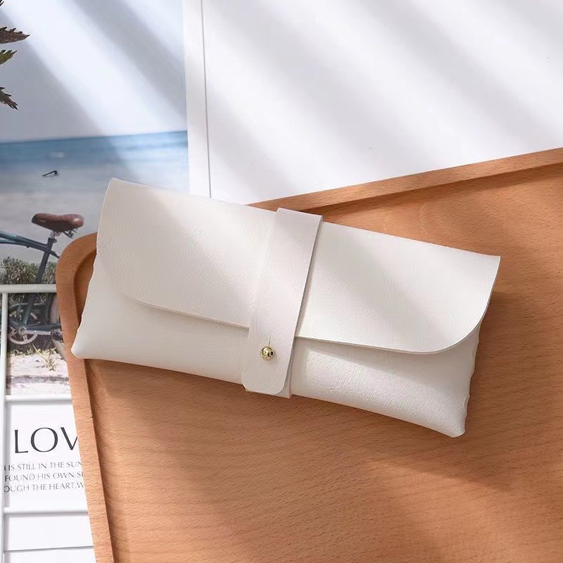 Glasses Case Simple Ins Style Fashionable Portable Sunglasses Case Anti-Pressure Handmade Glasses Bag Student White Mirror Case Wholesale