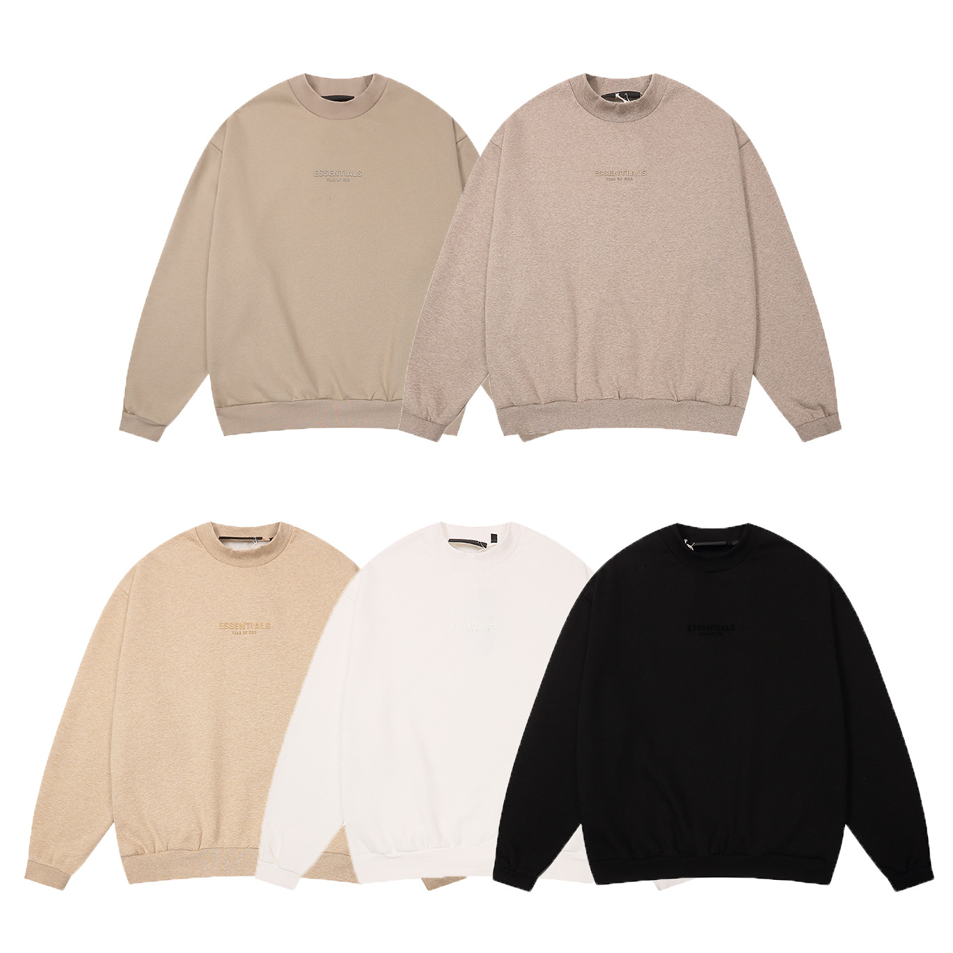 FOG double line ESSENTIALS cloud series round neck sweater cotton 430g fleece printed men's and women's sweater