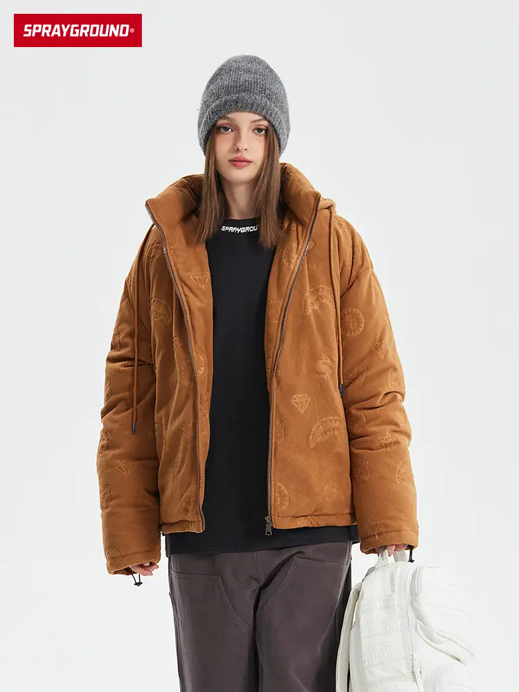 [Special Sale] Sprayground Winter Stuffed Print Hooded Down jacket thickened Heattech W 0941315