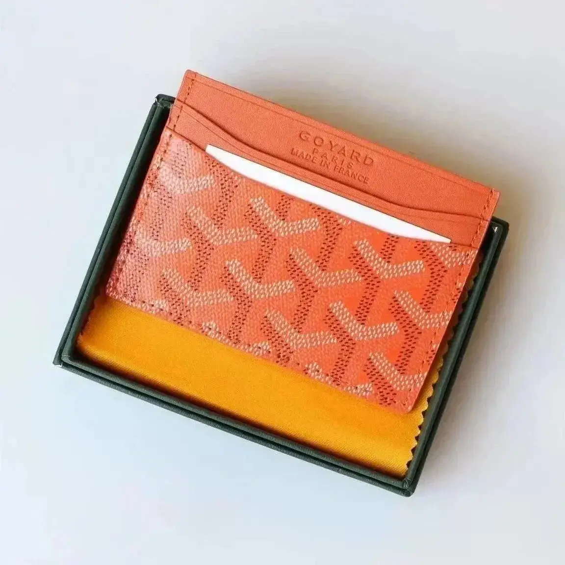Goyard card holder orange