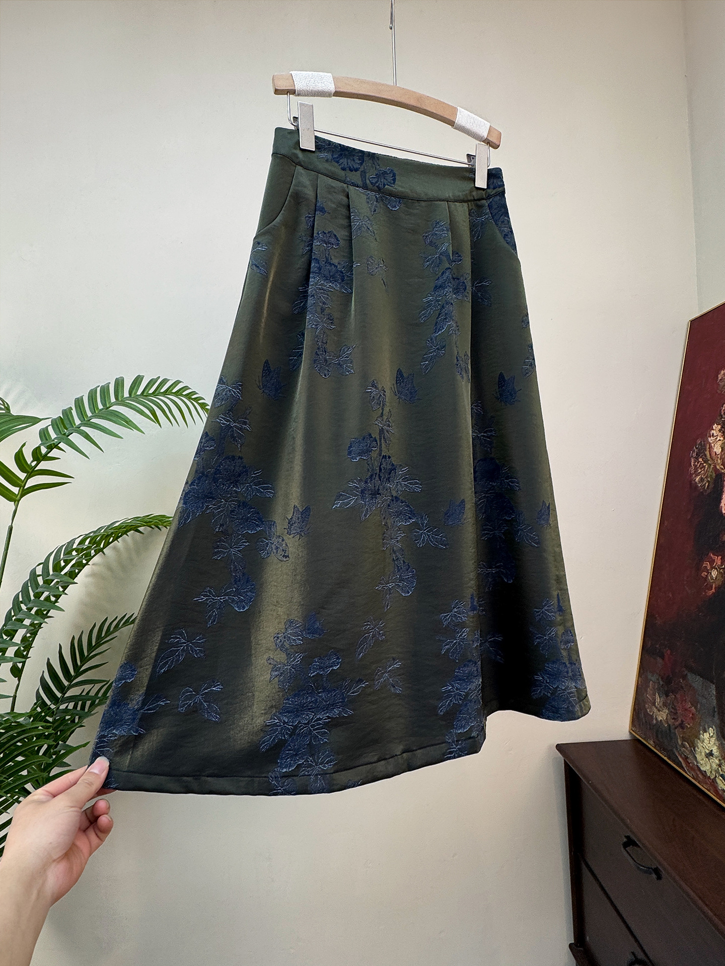 【Zhi Li】New Chinese-Style Jacquard Half-Skirt 2026 Summer New National Style Retro Artistic Skirt with Pockets for Women
