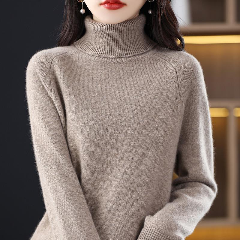 Women's Turtleneck Sweater 2022 Autumn and Winter New Korean Style Loose Raglan Sleeve Base Shirt Fashionable Inner Knit Sweater for Women