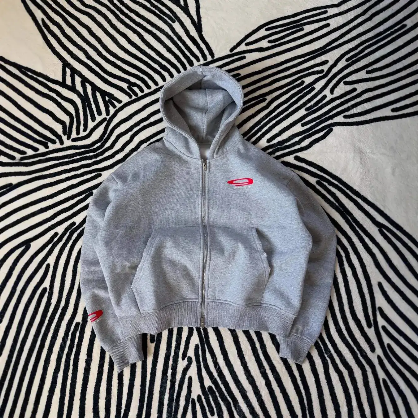 2025 Autumn and Winter New Y2K Printed Zipper Cardigan Hoodie Loose and Versatile Casual Sports Suit Wholesale