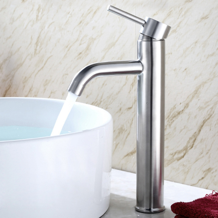Highlight 304 Stainless Steel Faucet Basin Household Bathroom Sink Sink Basin Hot and Cold Table Basin Faucet