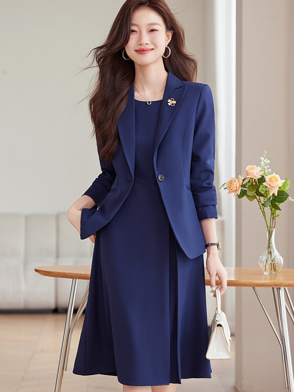 High-end fashion host small suit jacket teacher elegant temperament suit work clothes dress interview pants