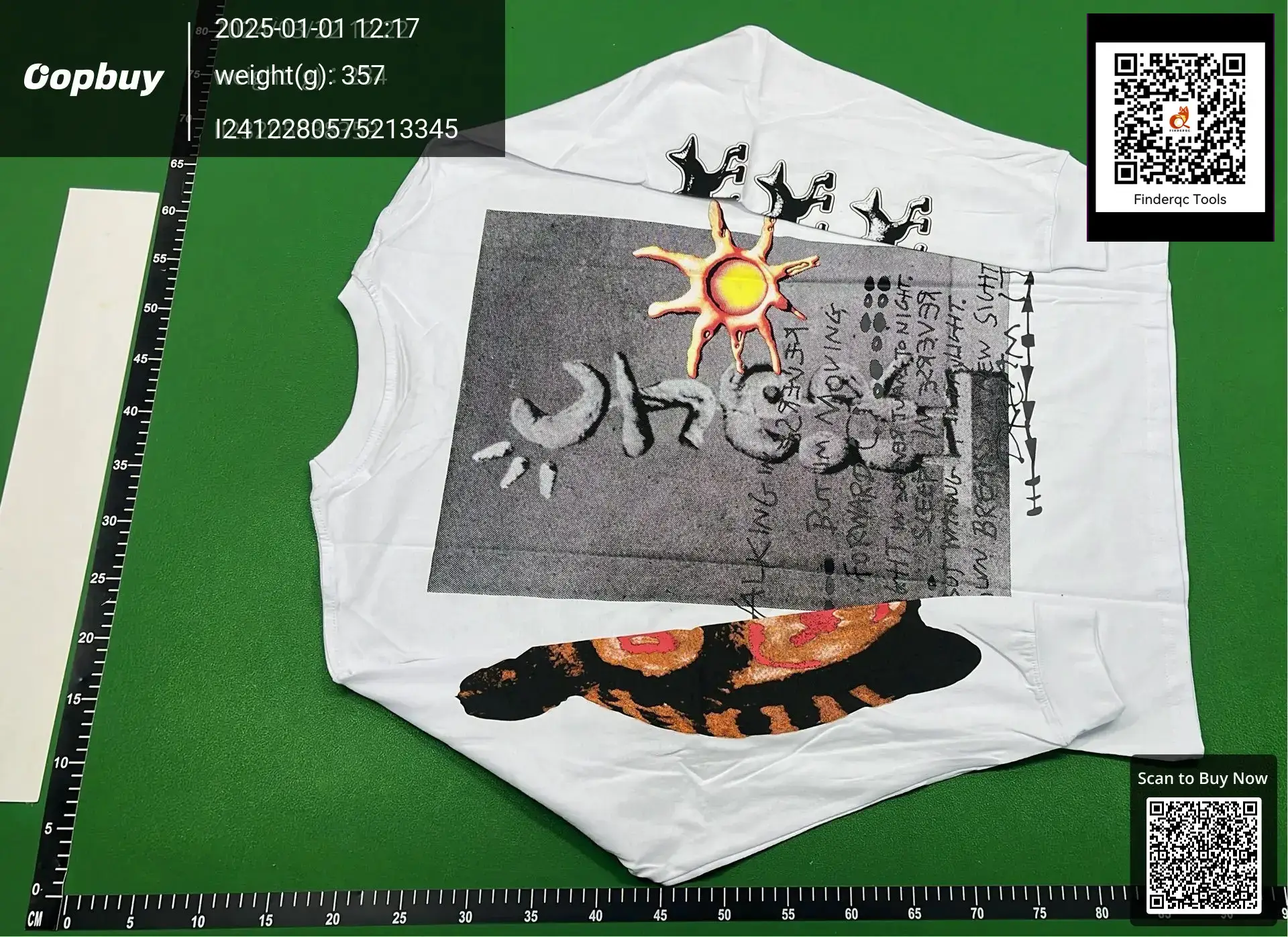 Travis Scott Cactus Jack cartoon abstract photo printed white casual long-sleeved T-shirt for men and women